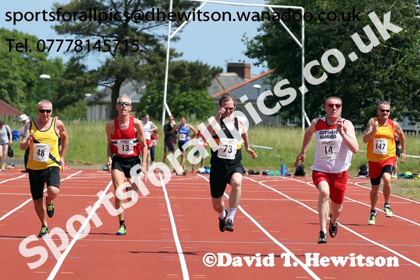 100 metres, North East Masters Champs, Monkton Stadium,  Jarrow. Photo: David T. Hewitson/Sports for All Pics